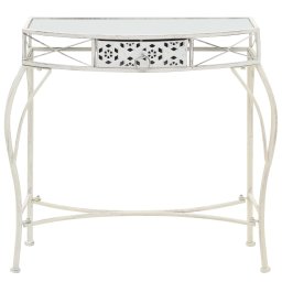 vidaXL Bijzettafel Franse stijl 82x39x76 cm metaal wit