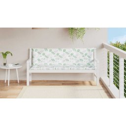 vidaXL Tuinbankkussens 2 st bladpatroon 150x50x7 cm stof
