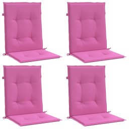 vidaXL Stoelkussens 4 st lage rug stof roze
