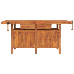 vidaXL Werkbank met lades en bankschroeven 192x62x83 cm acaciahout