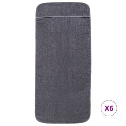vidaXL Strandhanddoeken 6 st 400 g/m² 60x135 cm stof antracietkleurig