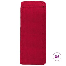 vidaXL Strandhanddoeken 6 st 400 g/m² 60x135 cm stof bordeauxrood