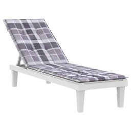 vidaXL Terrasstoelkussen ruitpatroon (75+105)x50x4 cm grijs