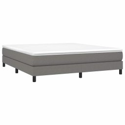 vidaXL Boxspring met matras stof donkergrijs 180x200 cm