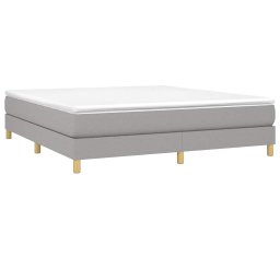 vidaXL Boxspring met matras stof lichtgrijs 180x200 cm