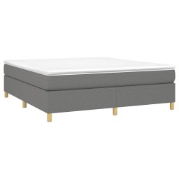 vidaXL Boxspring met matras stof donkergrijs 180x200 cm