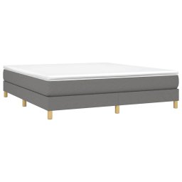 vidaXL Boxspring met matras stof donkergrijs 180x200 cm