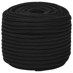 vidaXL Werktouw 14 mm 250 m polyester zwart