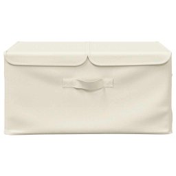 vidaXL Opbergboxen 2 st 50x30x25 cm stof crèmekleurig