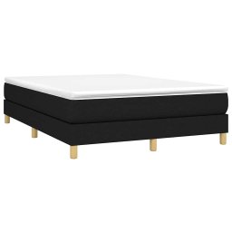 vidaXL Boxspring met matras stof zwart 140x200 cm