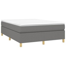 vidaXL Boxspring met matras stof donkergrijs 140x190 cm