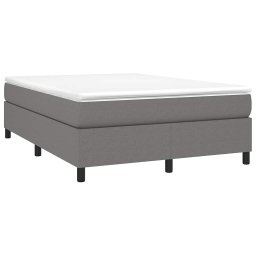 vidaXL Boxspring met matras stof donkergrijs 140x190 cm