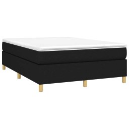 vidaXL Boxspring met matras stof zwart 140x200 cm