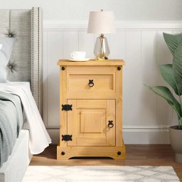 vidaXL Nachtkastje Mexicaans grenenhout Corona-stijl 53x39x66 cm