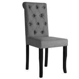 vidaXL Eetkamerstoelen 4 st stof donkergrijs