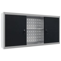 vidaXL Gereedschapskast voor aan de wand metaal grijs en zwart