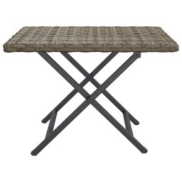 vidaXL Tafel inklapbaar 45x35x32 cm poly rattan grijs