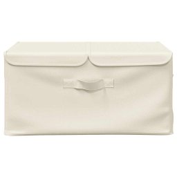 vidaXL Opbergbox 50x30x25 cm stof crèmekleurig