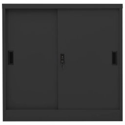 vidaXL Kantoorkast met schuifdeuren 90x40x90 cm staal antracietkleurig