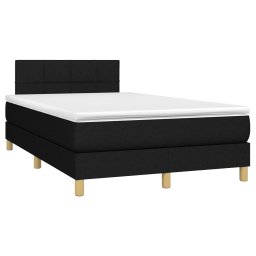 vidaXL Boxspring met matras stof zwart 120x200 cm