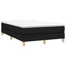 vidaXL Boxspring met matras stof zwart 120x200 cm