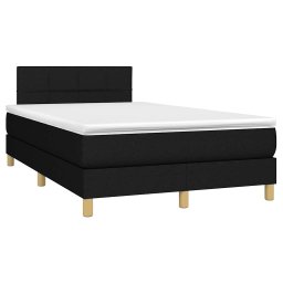 vidaXL Boxspring met matras en LED stof zwart 120x200 cm
