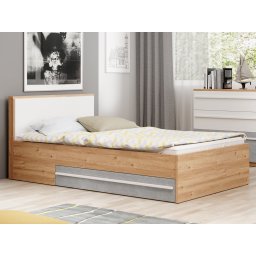 Bed PLANITY 120x200 cm nash eik/wit/beton