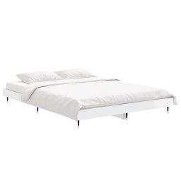 vidaXL Bedframe bewerkt hout hoogglans wit 135x190 cm