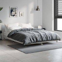 vidaXL Bedframe bewerkt hout grijs sonoma eikenkleurig 135x190 cm