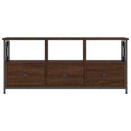 vidaXL Tv-meubel 102x33x45 cm bewerkt hout en ijzer bruin eikenkleur