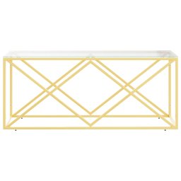 vidaXL Salontafel 110x45x45 cm roestvrij staal en glas