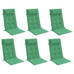 vidaXL Stoelkussens 6 st hoge rug oxford stof groen