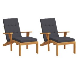 vidaXL Terrasstoelkussens 2 st oxford stof antracietkleurig