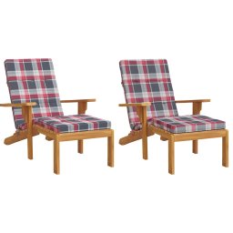 vidaXL Terrasstoelkussens 2 st ruitpatroon oxford stof rood