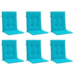 vidaXL Stoelkussens 6 st lage rug stof turquoise