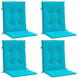 vidaXL Stoelkussens 4 st lage rug stof turquoise