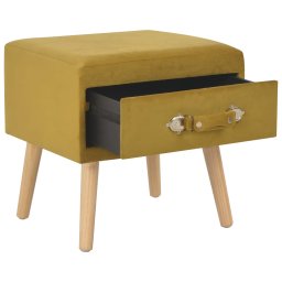 vidaXL Nachtkastje 40x35x40 cm fluweel mosterdkleurig