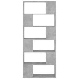 vidaXL Boekenkast/kamerscherm 80x24x186 cm bewerkt hout betongrijs