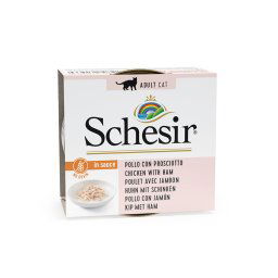 Voordeelpakket Schesir Natural in Saus 24 x 70 g Kattenvoer - Kip met Ham