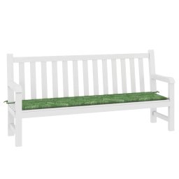 vidaXL Tuinbankkussen bladpatroon 200x50x3 cm stof