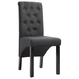 vidaXL Eetkamerstoelen 4 st stof donkergrijs