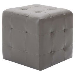 vidaXL Poef 2 st 30x30x30 cm kunstleer grijs