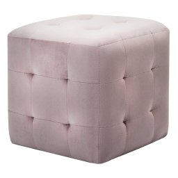 vidaXL Poef 2 st 30x30x30 cm fluweel roze