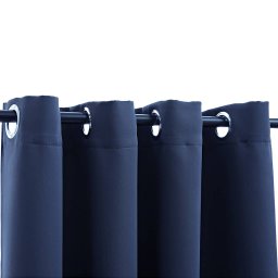 vidaXL Gordijn verduisterend met metalen ringen 2 st 140x225 cm blauw