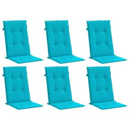 vidaXL Stoelkussens hoge rugleuning 6 st stof turquoise