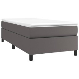 vidaXL Boxspring bed kunstleer grijs 100x200 cm