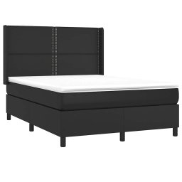 vidaXL Boxspring met matras kunstleer zwart 140x200 cm