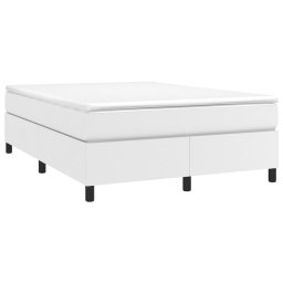 vidaXL Boxspring met matras kunstleer wit 140x190 cm