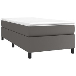 vidaXL Boxspring met matras kunstleer grijs 90x200 cm