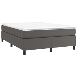 vidaXL Boxspring met matras kunstleer grijs 180x200 cm